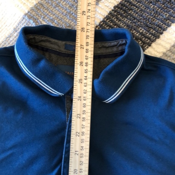 Fairlane Mens Polo Sz M Blue Pima Cotton Stripe Work Business Casual Comfy Job - Picture 8 of 8